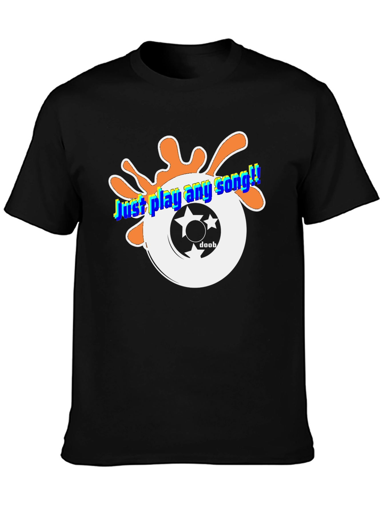 Just Play Any Song Black Graphic Tee