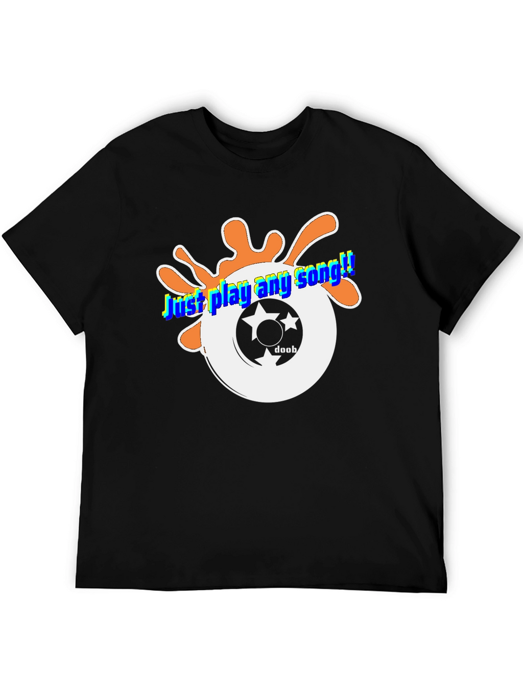 Just Play Any Song Black Graphic Tee