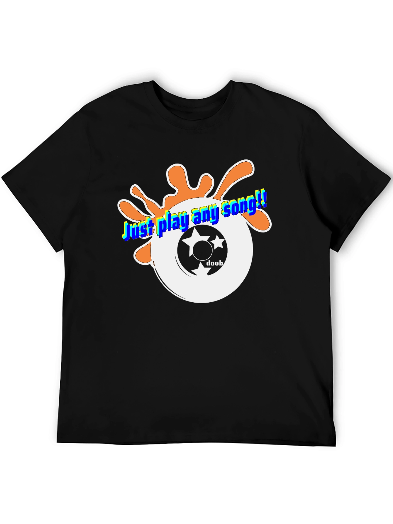 Just Play Any Song Black Graphic Tee