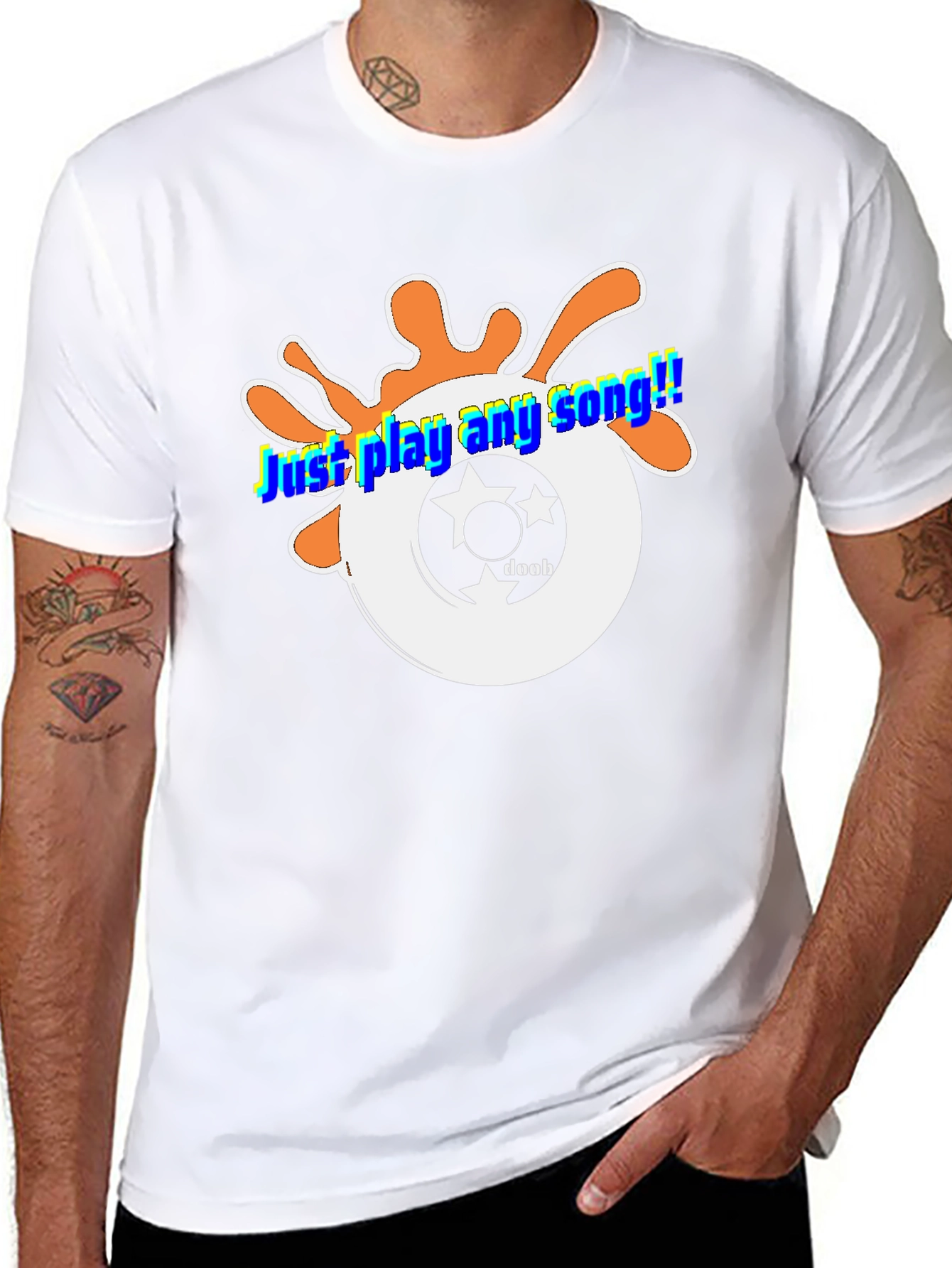 Just Play Any Song Black Graphic Tee