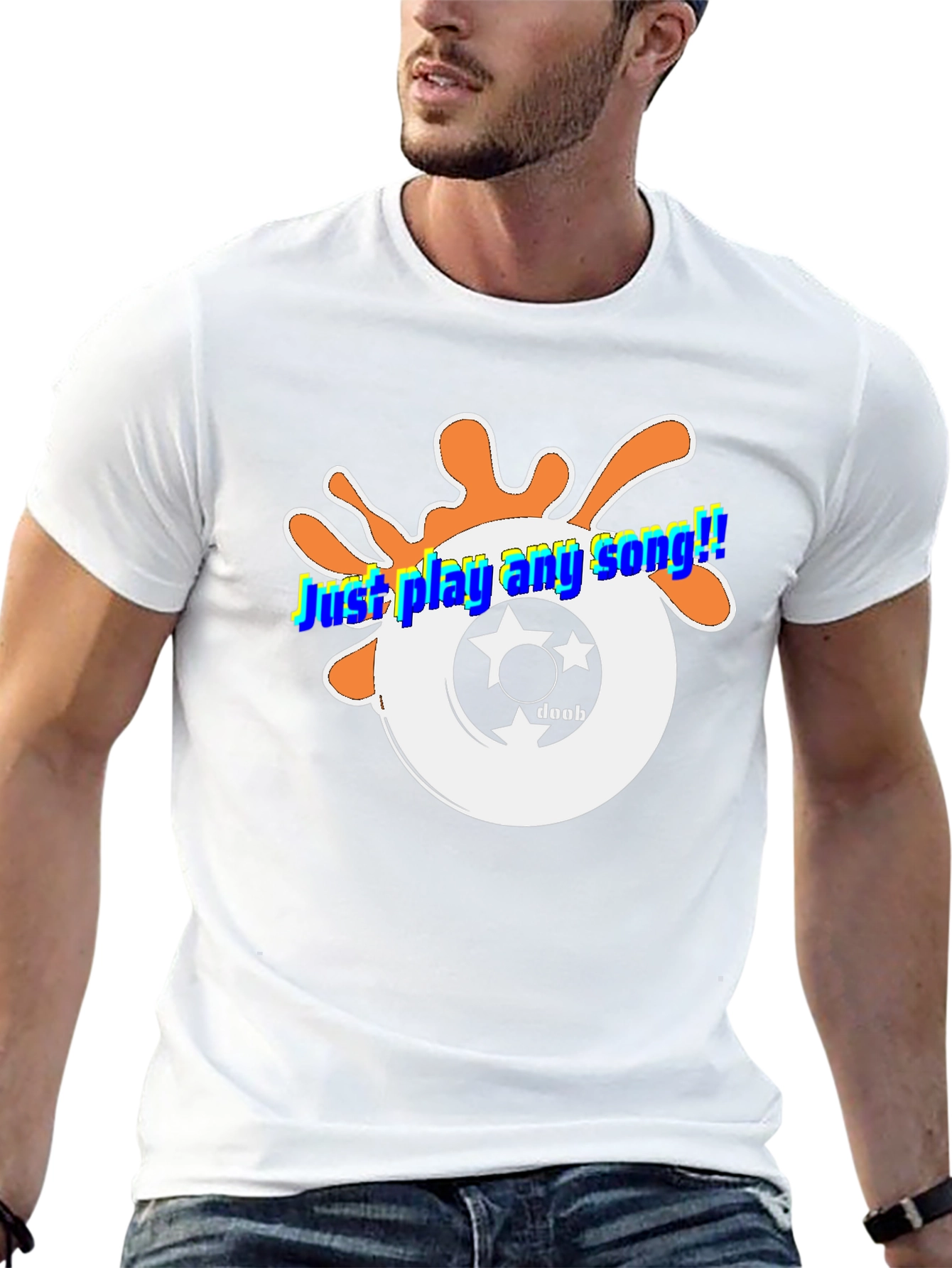 Just Play Any Song Black Graphic Tee