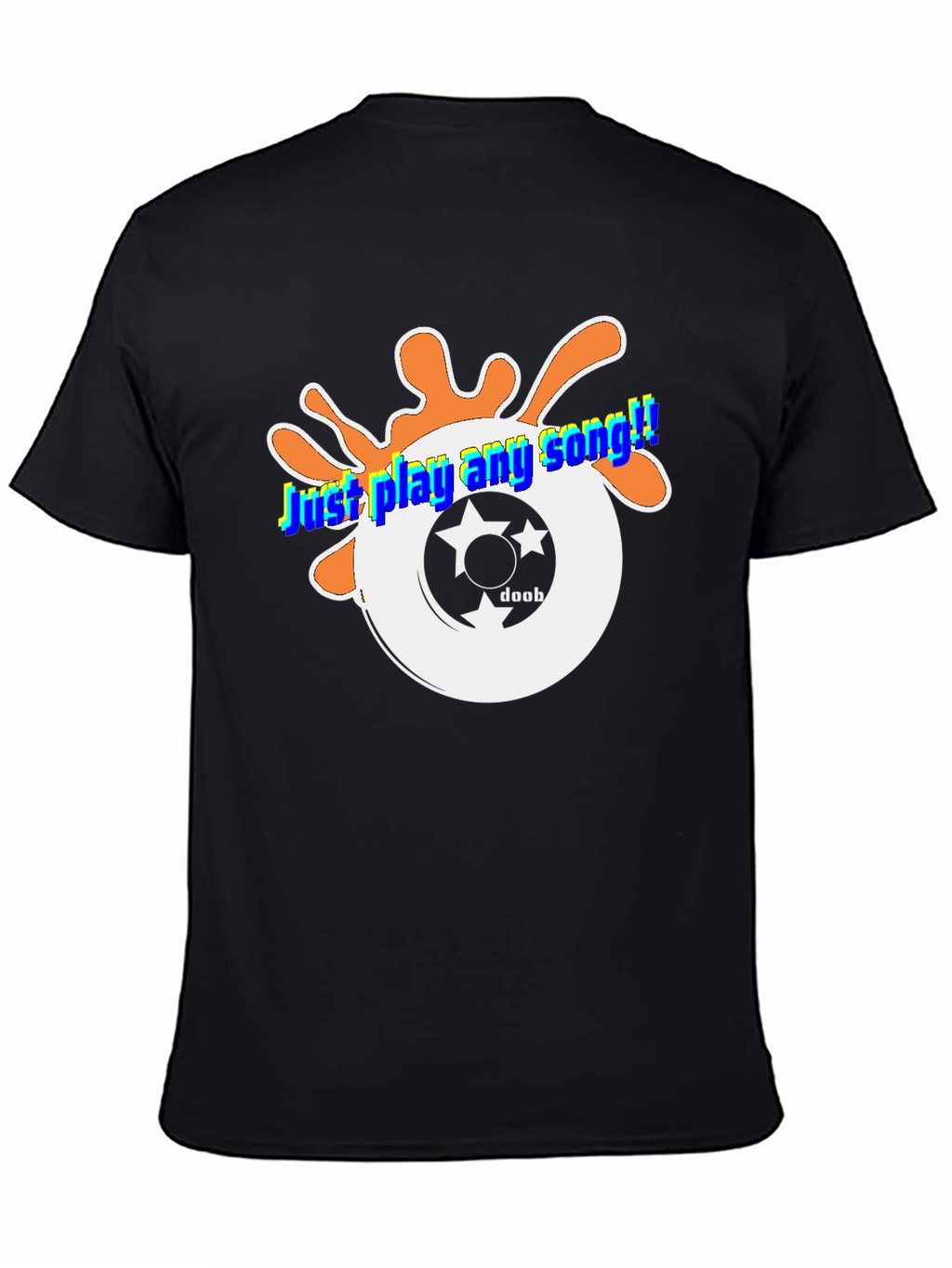 Just Play Any Song Black Graphic Tee