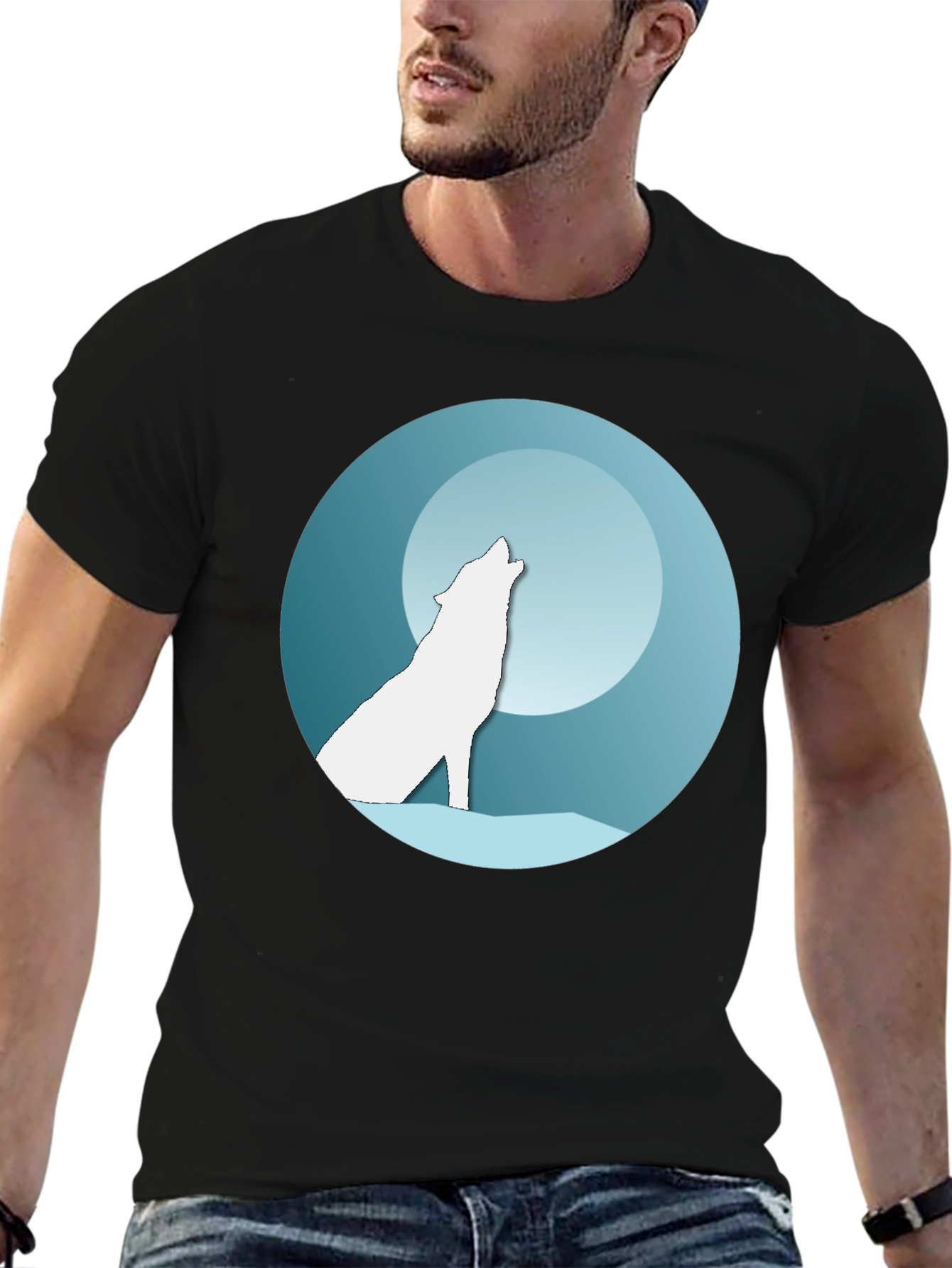 Wolf Moon Graphic Tee - Black T-Shirt