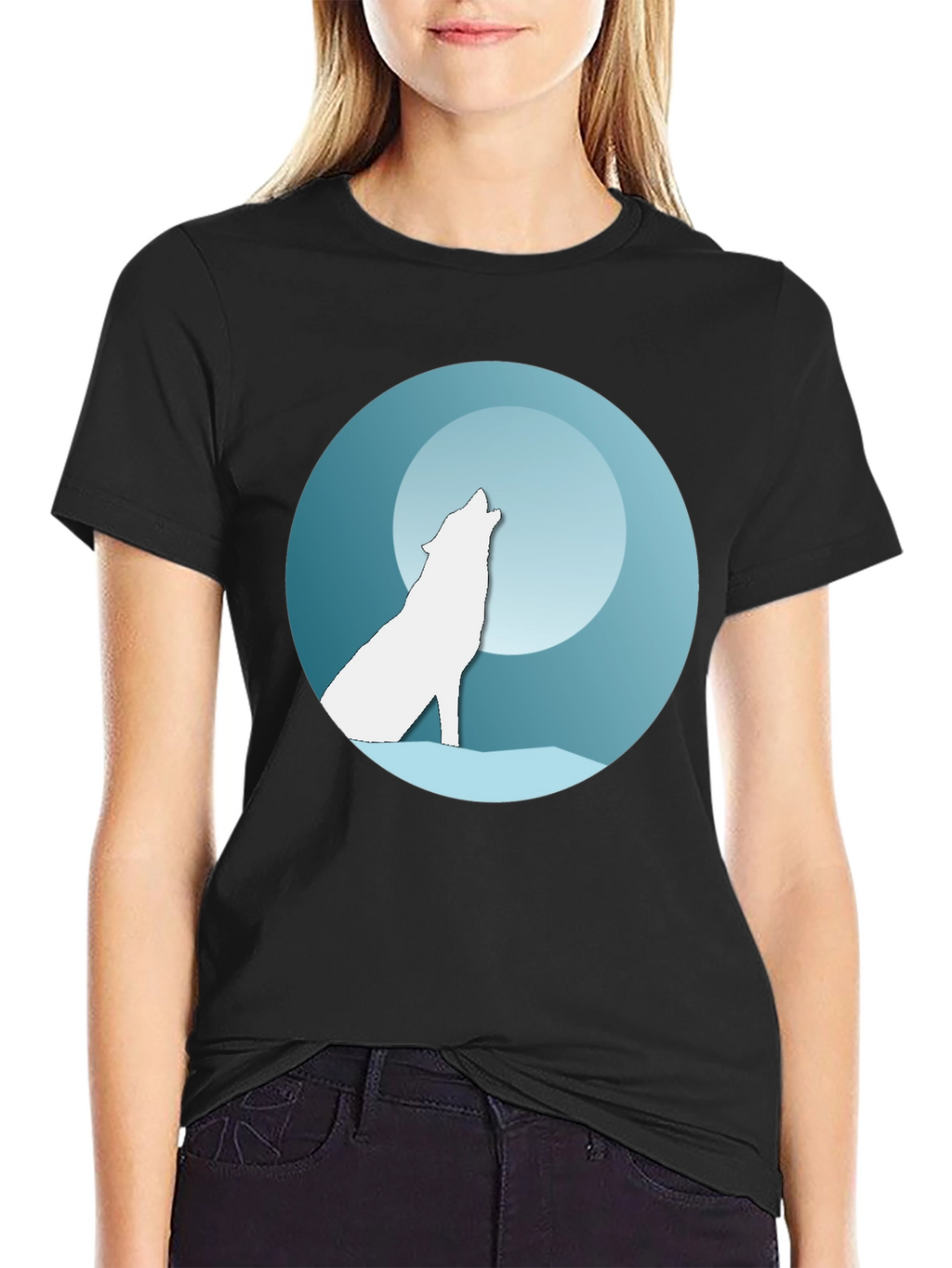 Wolf Moon Graphic Tee - Black T-Shirt