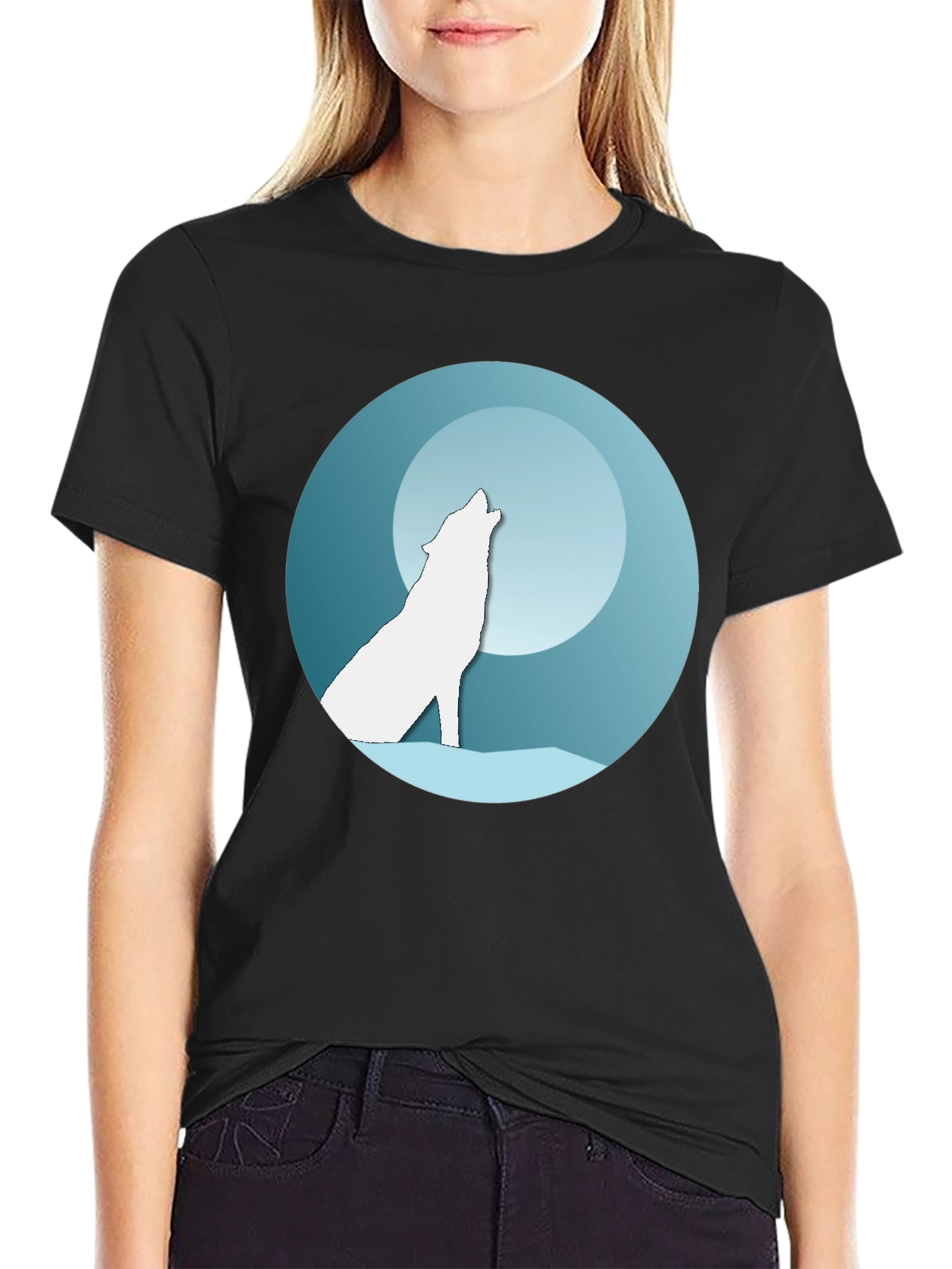 Wolf Moon Graphic Tee - Black T-Shirt