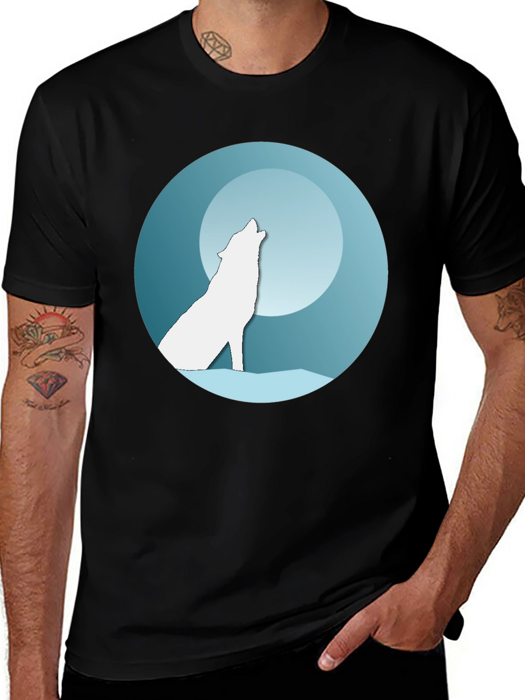 Wolf Moon Graphic Tee - Black T-Shirt