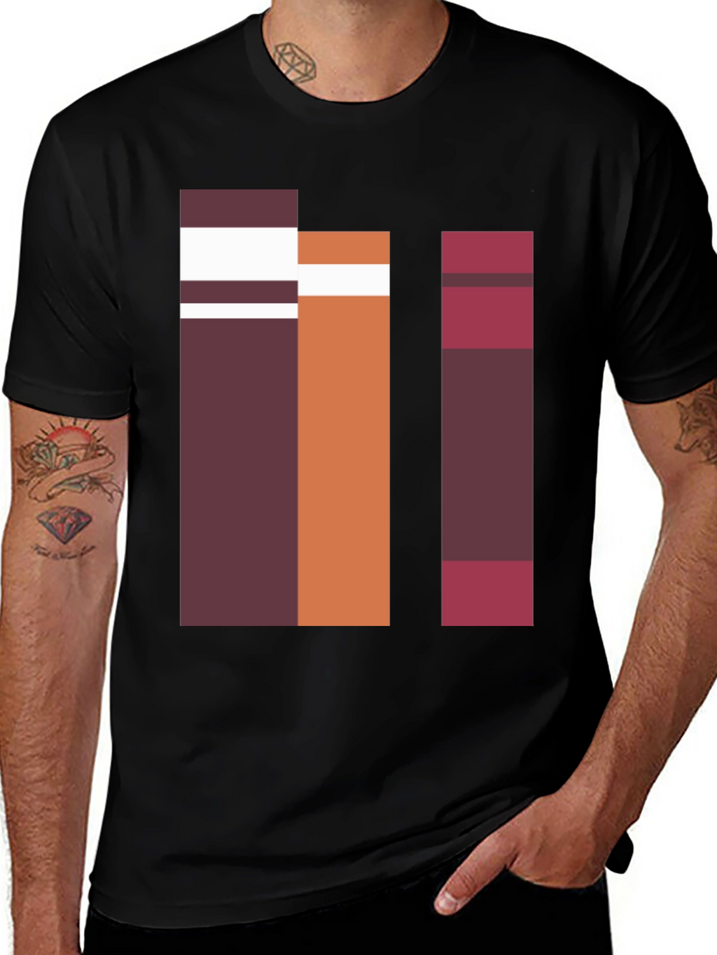 Abstract Block Graphic Tee - Casual Style