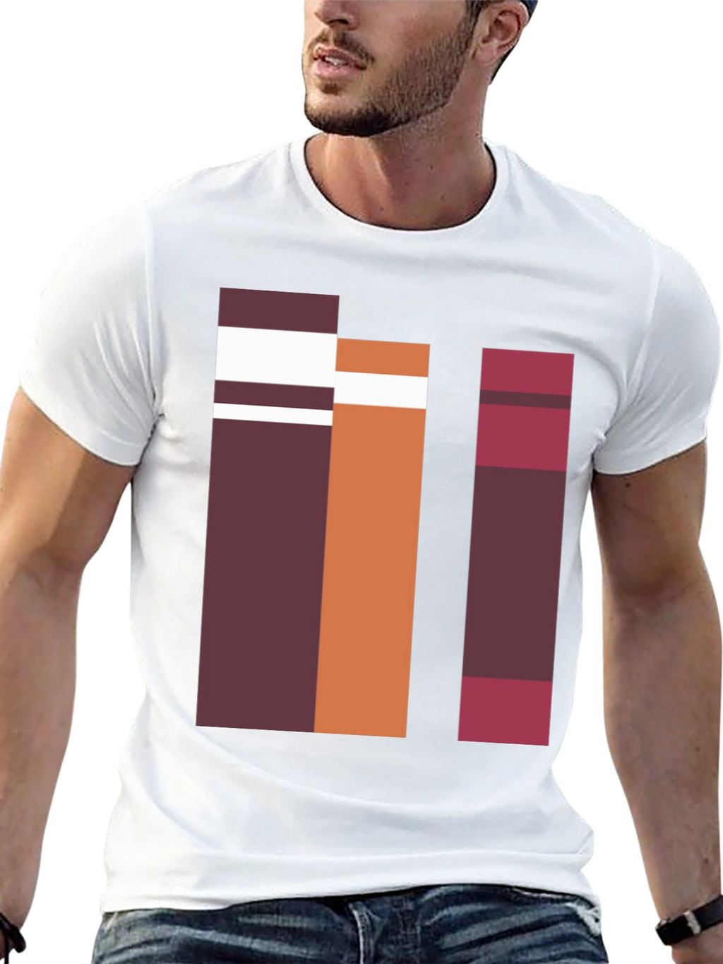 Abstract Block Graphic Tee - Casual Style