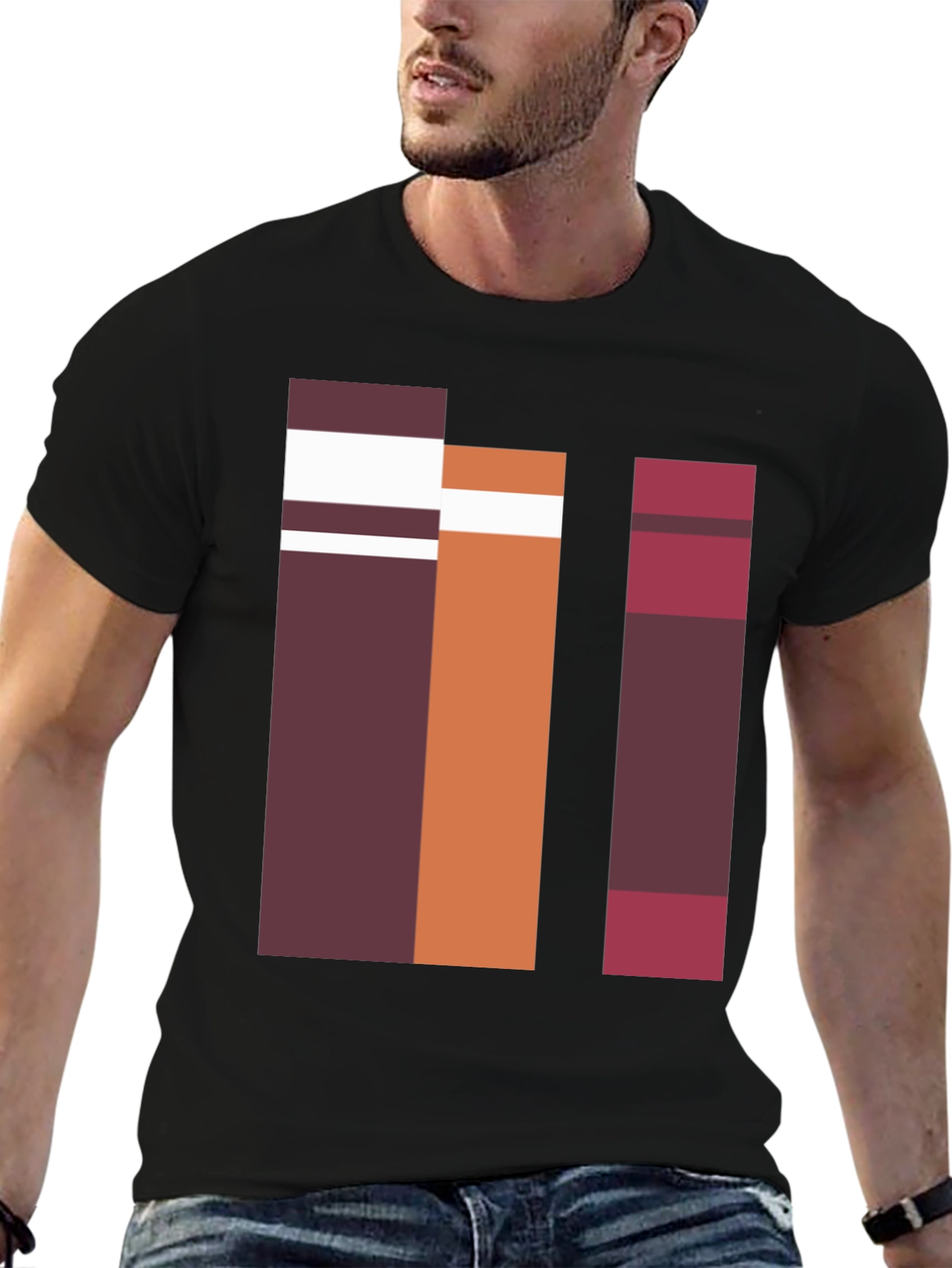 Abstract Block Graphic Tee - Casual Style