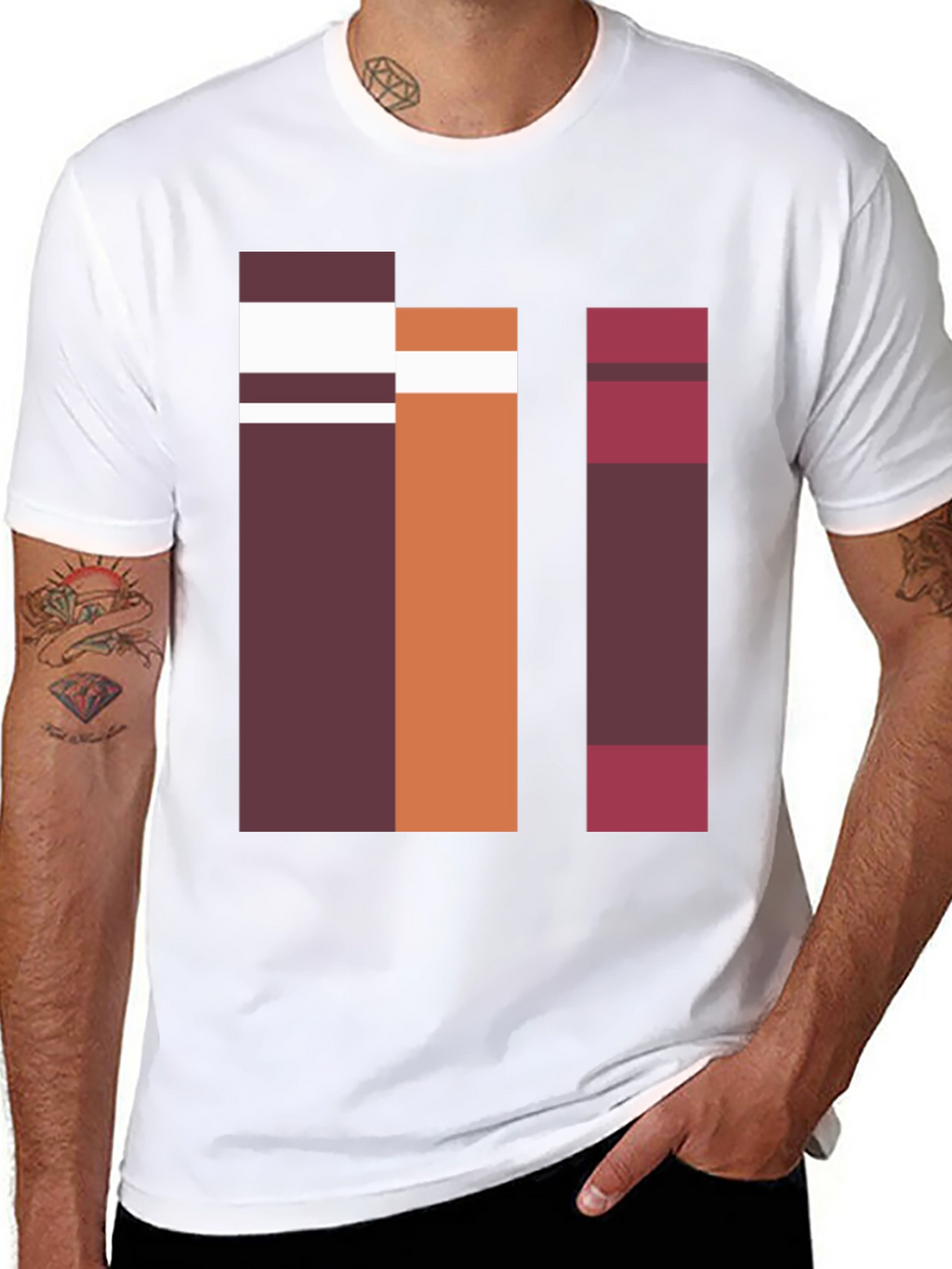 Abstract Block Graphic Tee - Casual Style
