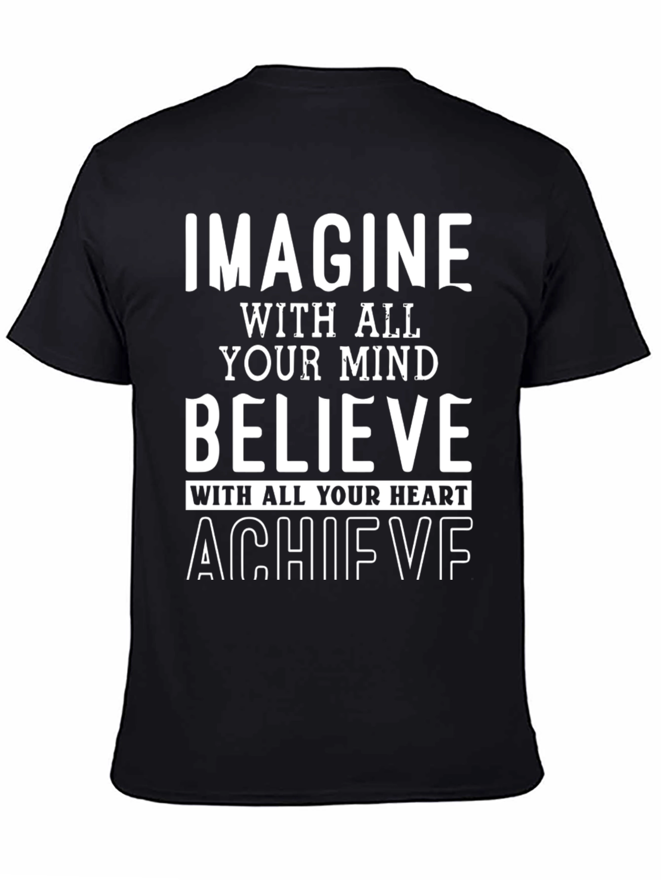 Inspire Achieve Believe Black Graphic Tee