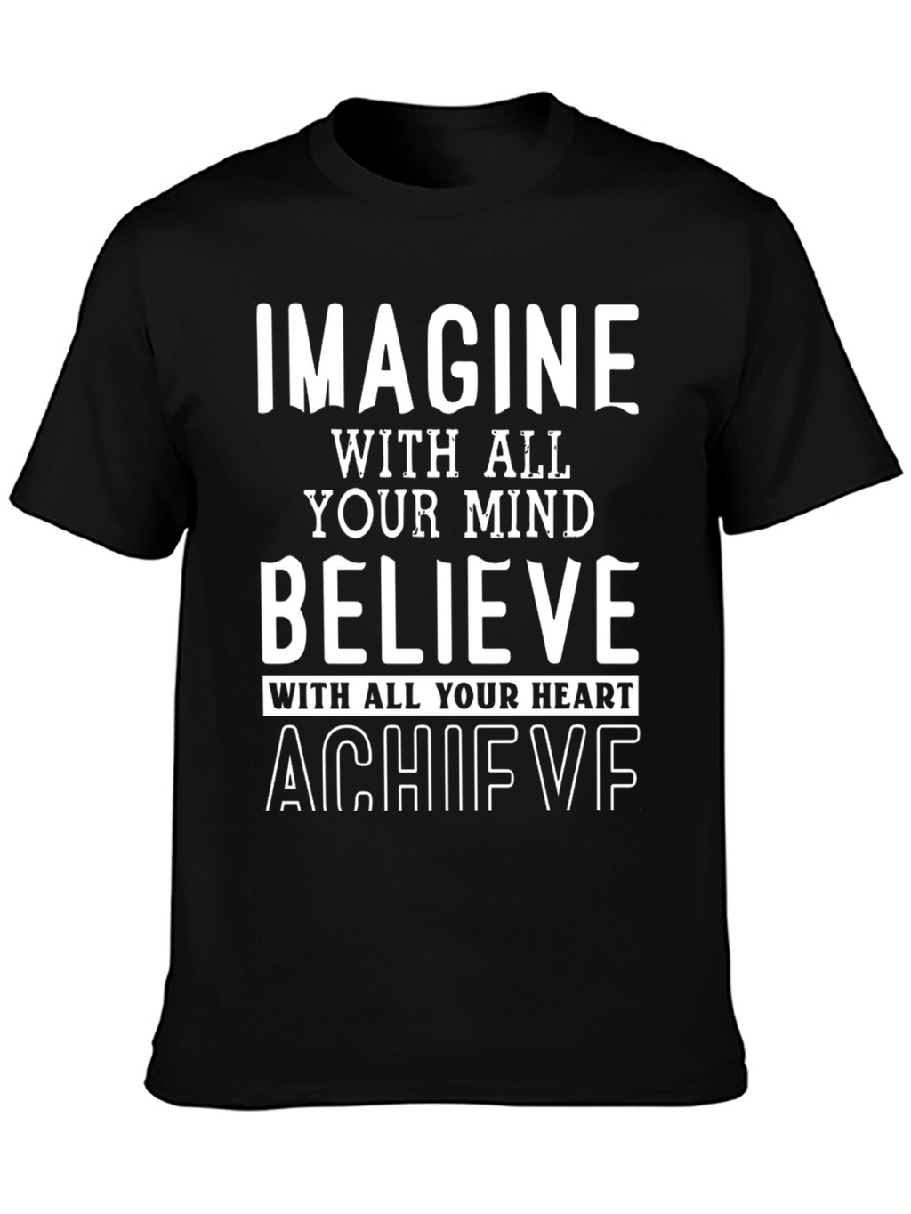 Inspire Achieve Believe Black Graphic Tee