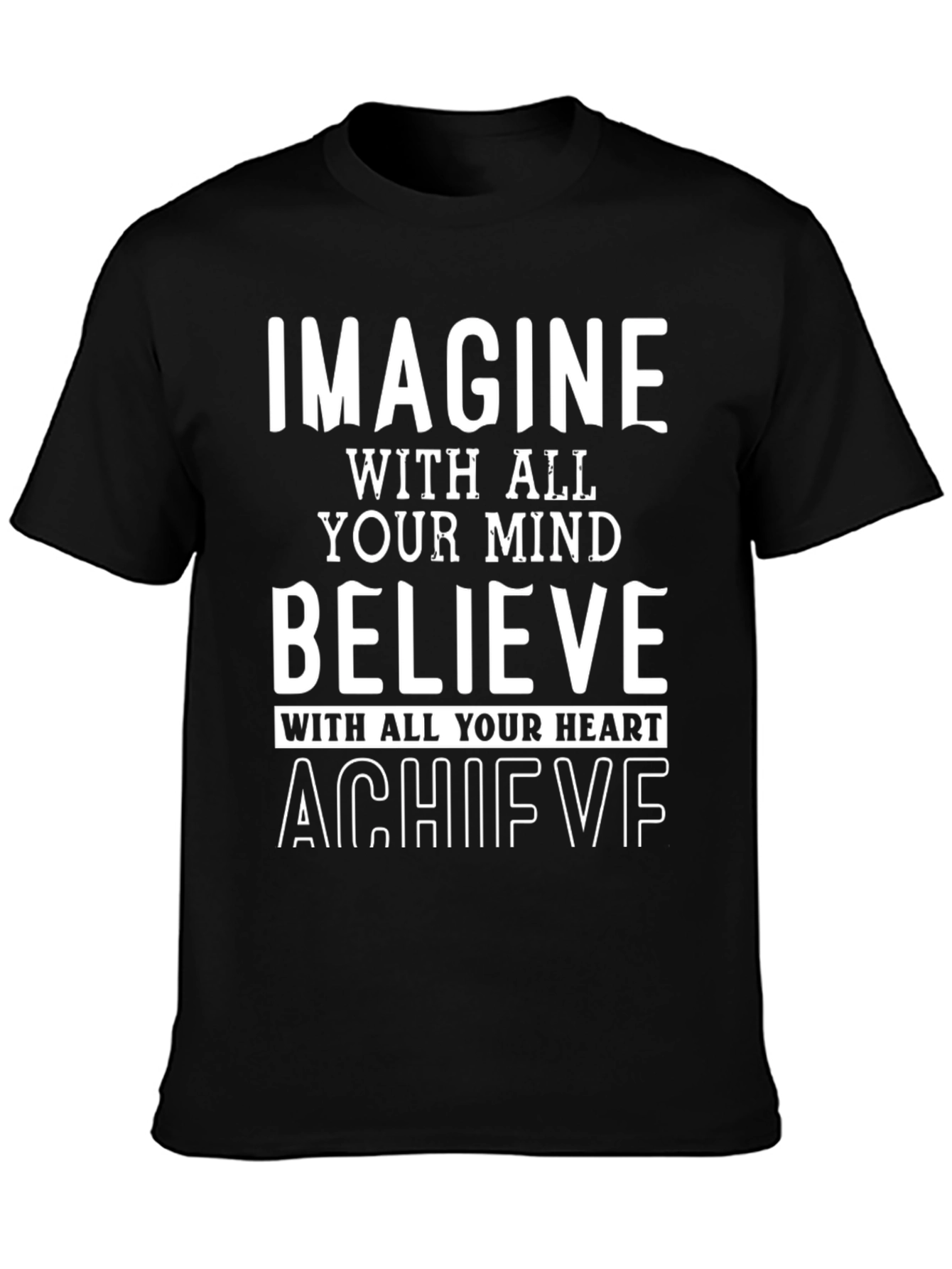Inspire Achieve Believe Black Graphic Tee
