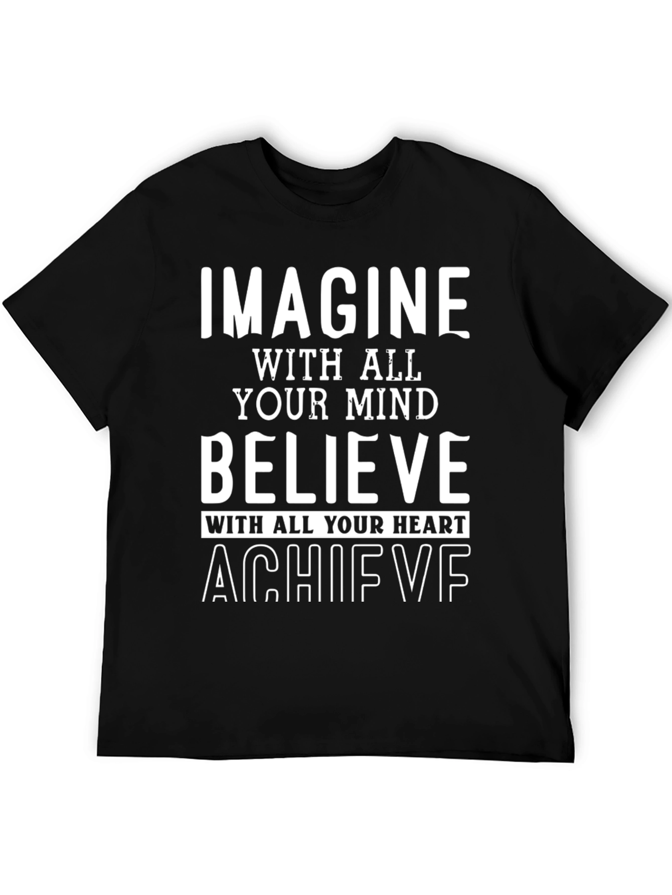 Inspire Achieve Believe Black Graphic Tee