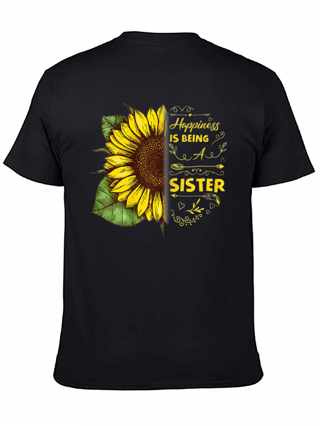 Happiness is Being a Sister Sunflower Graphic Tee