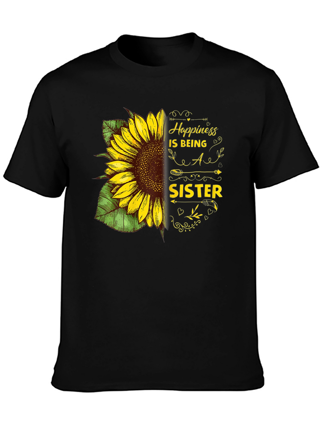 Happiness is Being a Sister Sunflower Graphic Tee
