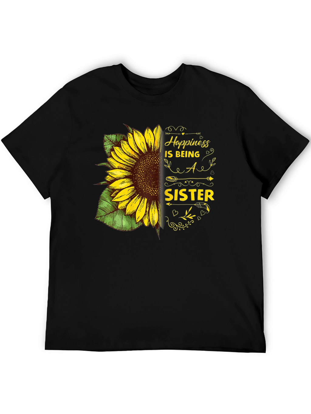 Happiness is Being a Sister Sunflower Graphic Tee
