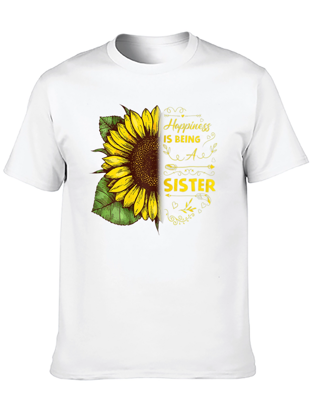 Happiness is Being a Sister Sunflower Graphic Tee