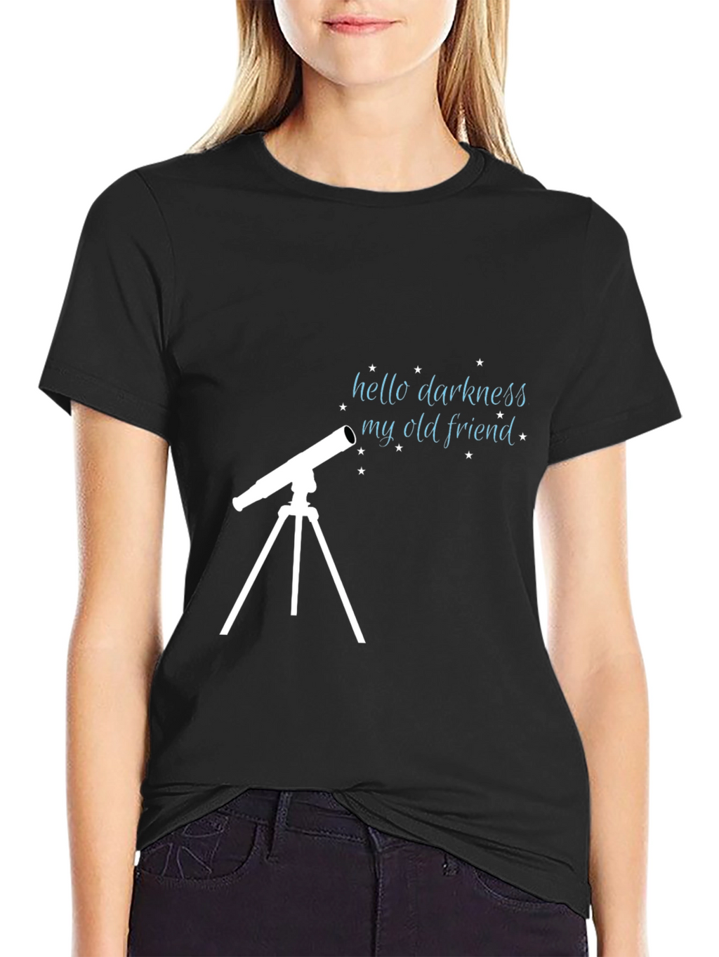 Hello Darkness My Old Friend Telescope Graphic T-Shirt