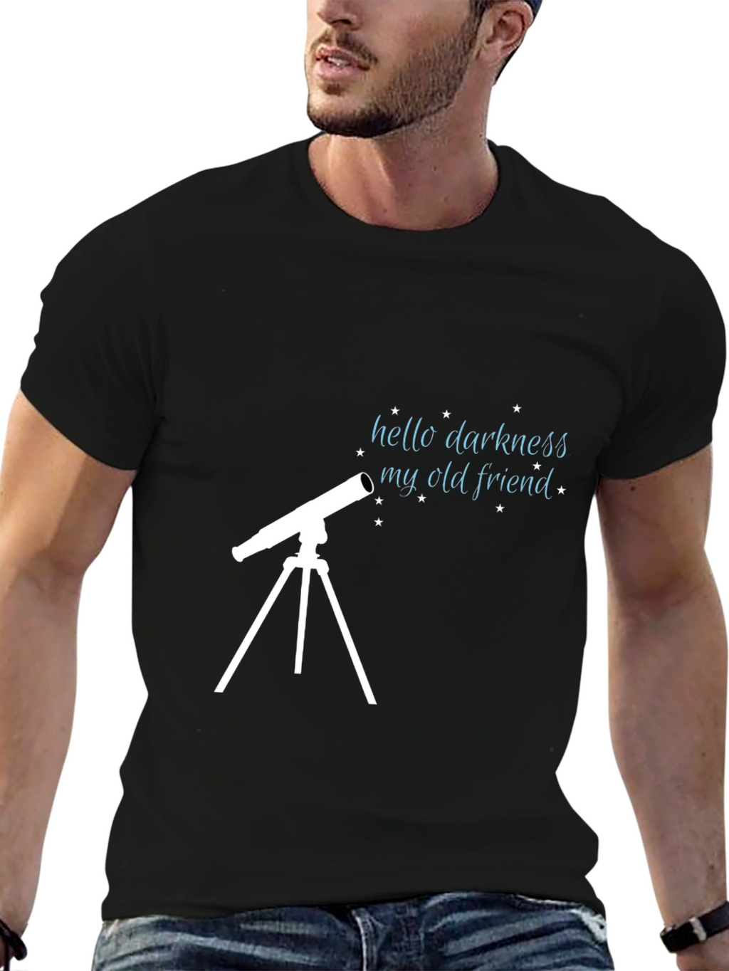 Hello Darkness My Old Friend Telescope Graphic T-Shirt