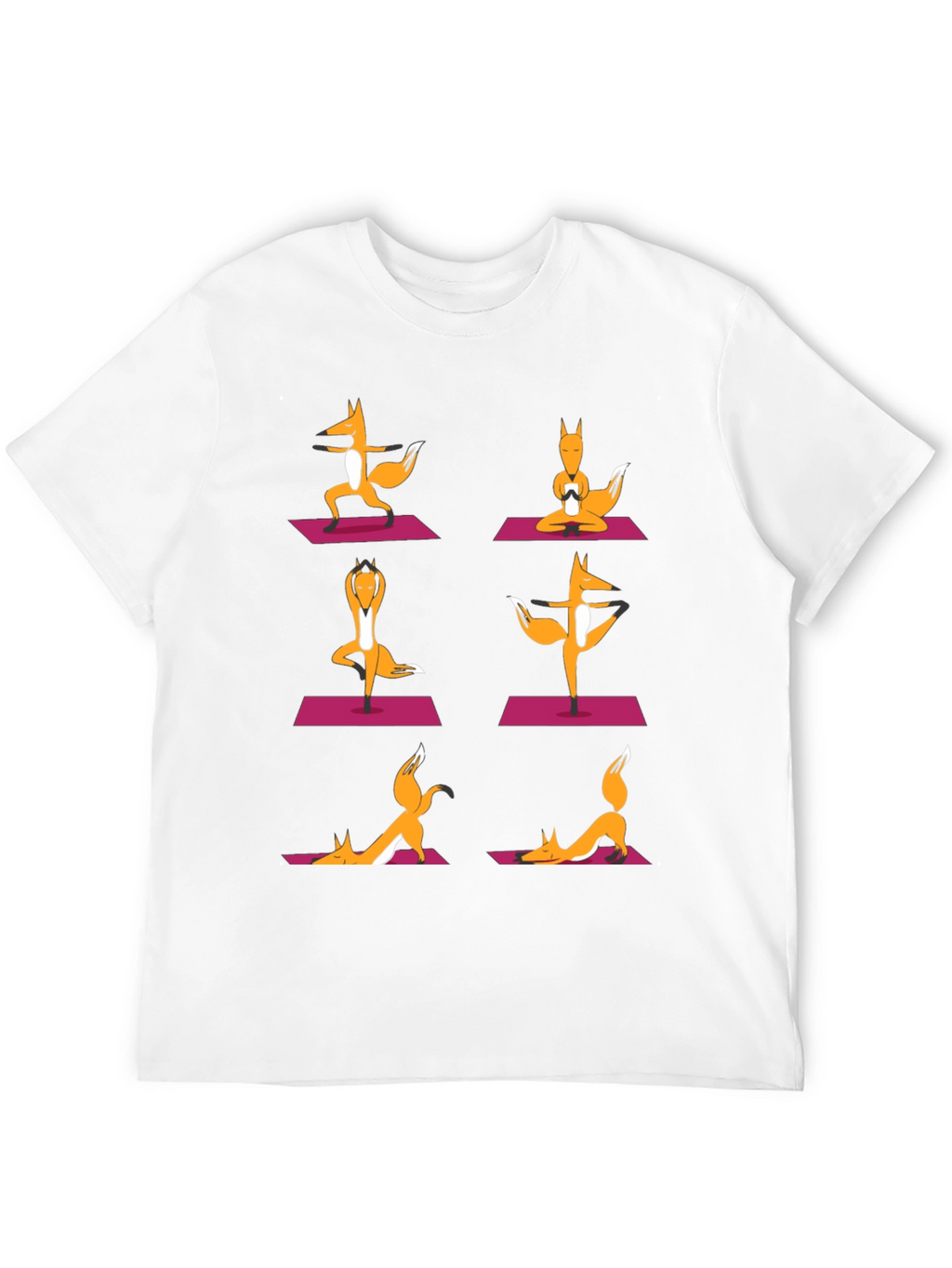 Yoga Foxes Graphic T-Shirt - Mens Black Tee