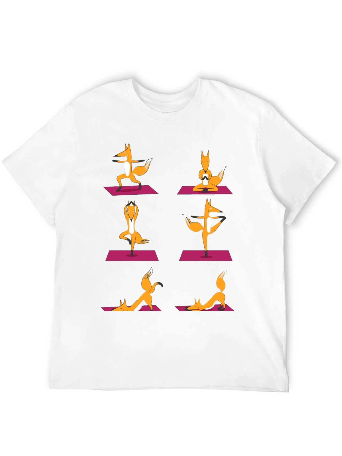 Yoga Foxes Graphic T-Shirt - Mens Black Tee