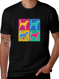 Pop Art Dog Graphic Tee - Unisex Black T-Shirt