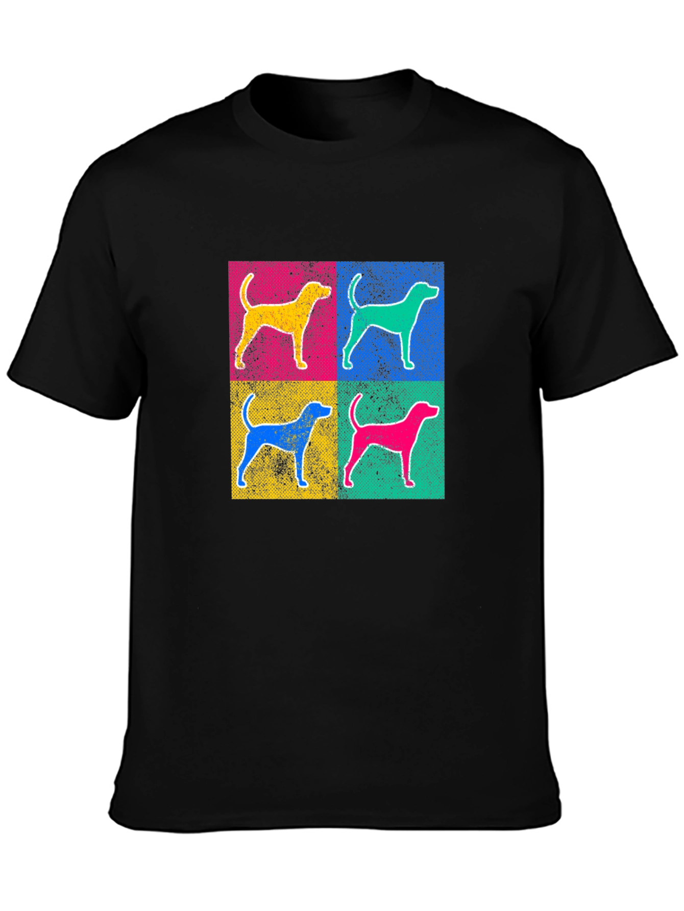 Pop Art Dog Graphic Tee - Unisex Black T-Shirt