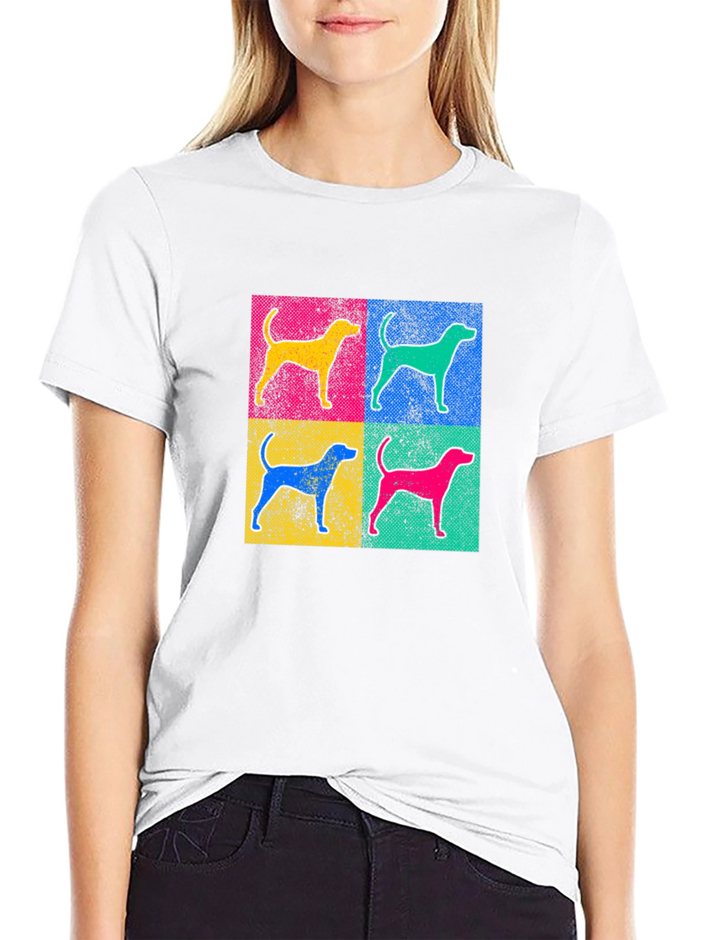 Pop Art Dog Graphic Tee - Unisex Black T-Shirt