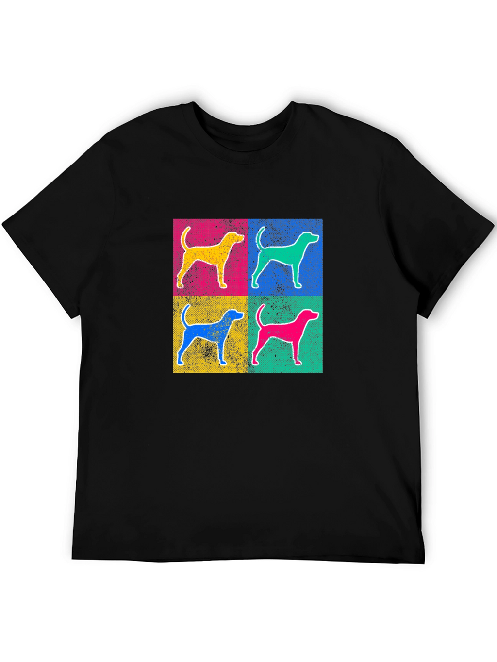 Pop Art Dog Graphic Tee - Unisex Black T-Shirt