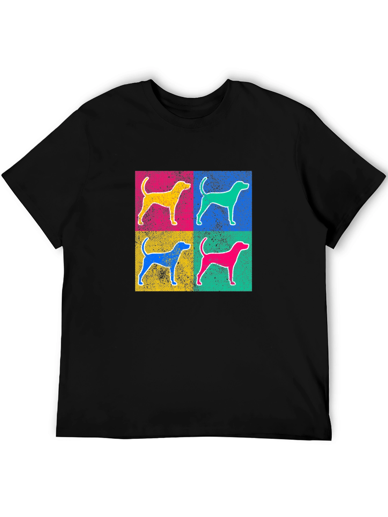 Pop Art Dog Graphic Tee - Unisex Black T-Shirt