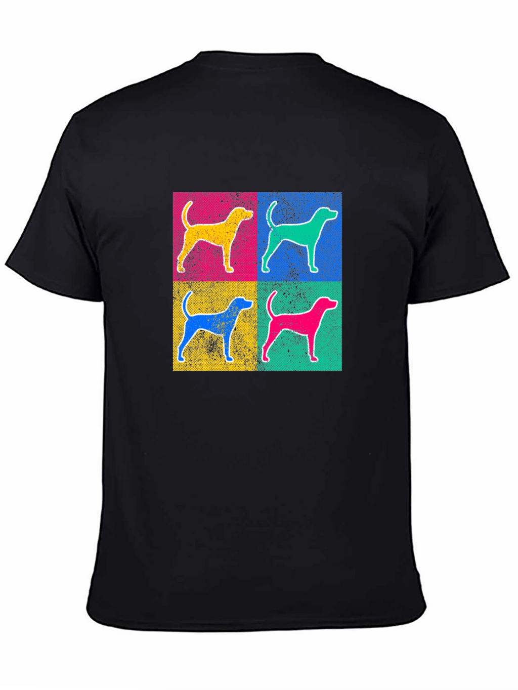 Pop Art Dog Graphic Tee - Unisex Black T-Shirt