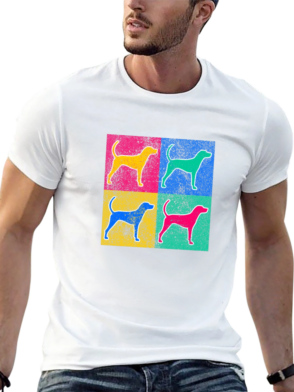 Pop Art Dog Graphic Tee - Unisex Black T-Shirt