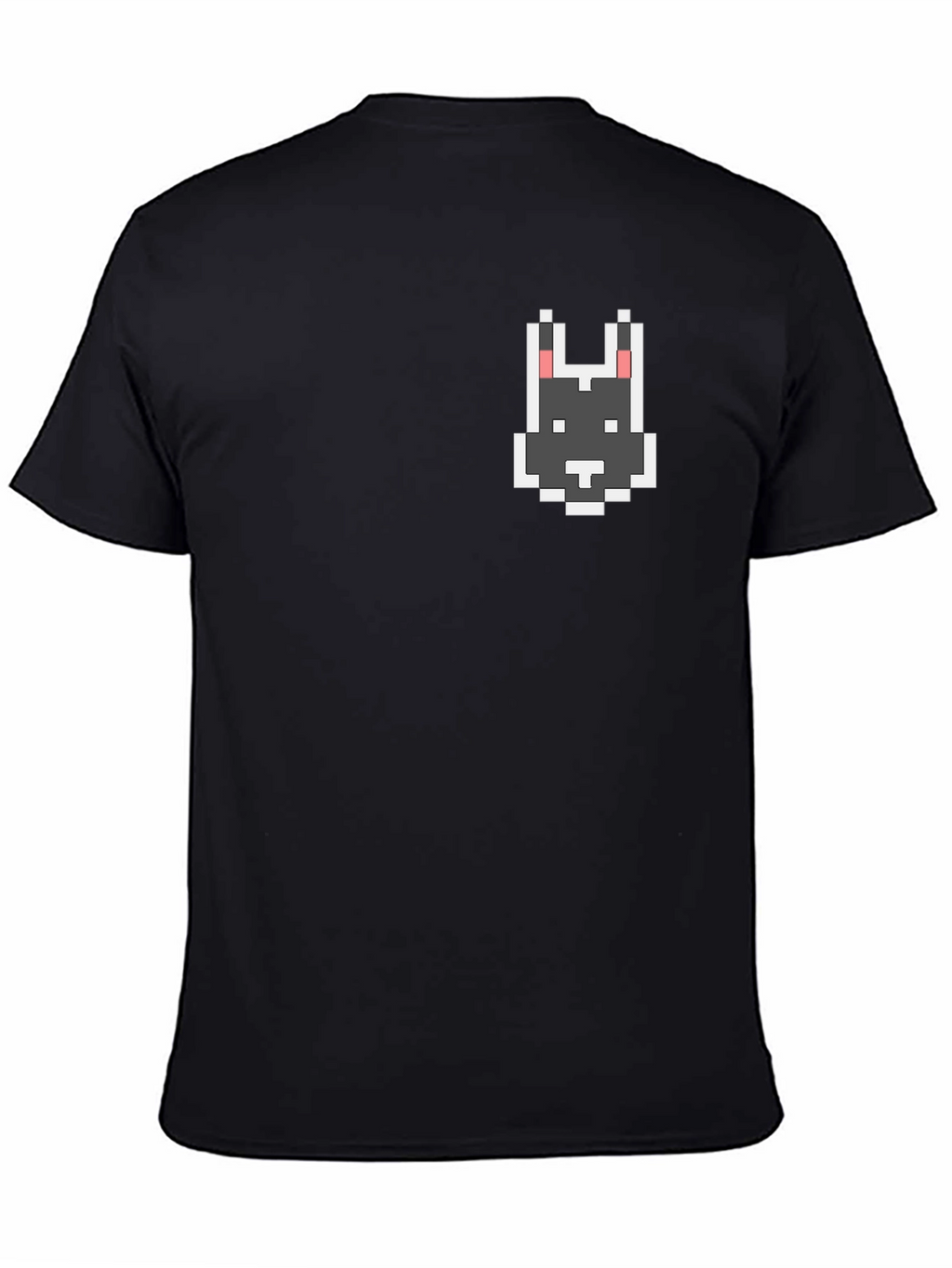 Pixel Art Dog T-Shirt - Black Crew Neck Tee