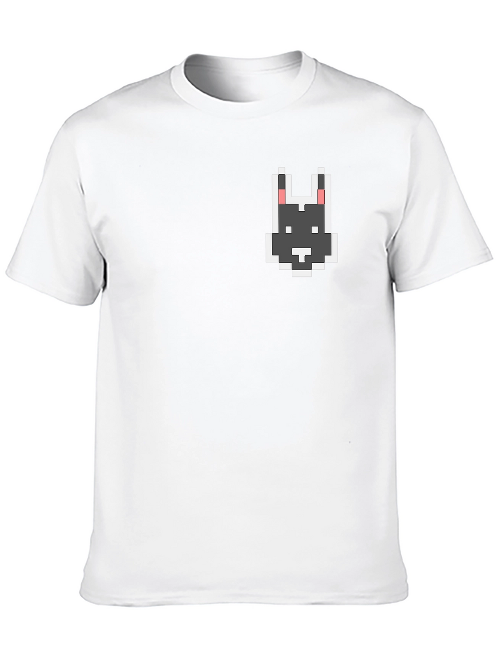Pixel Art Dog T-Shirt - Black Crew Neck Tee
