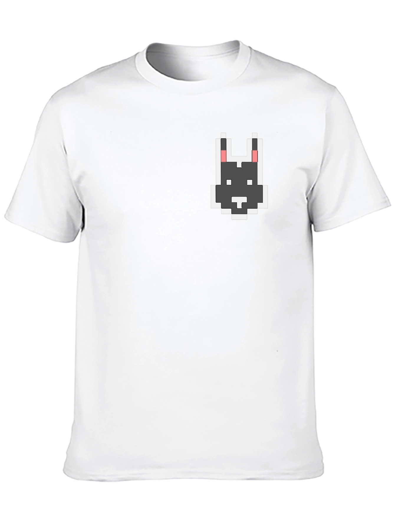 Pixel Art Dog T-Shirt - Black Crew Neck Tee
