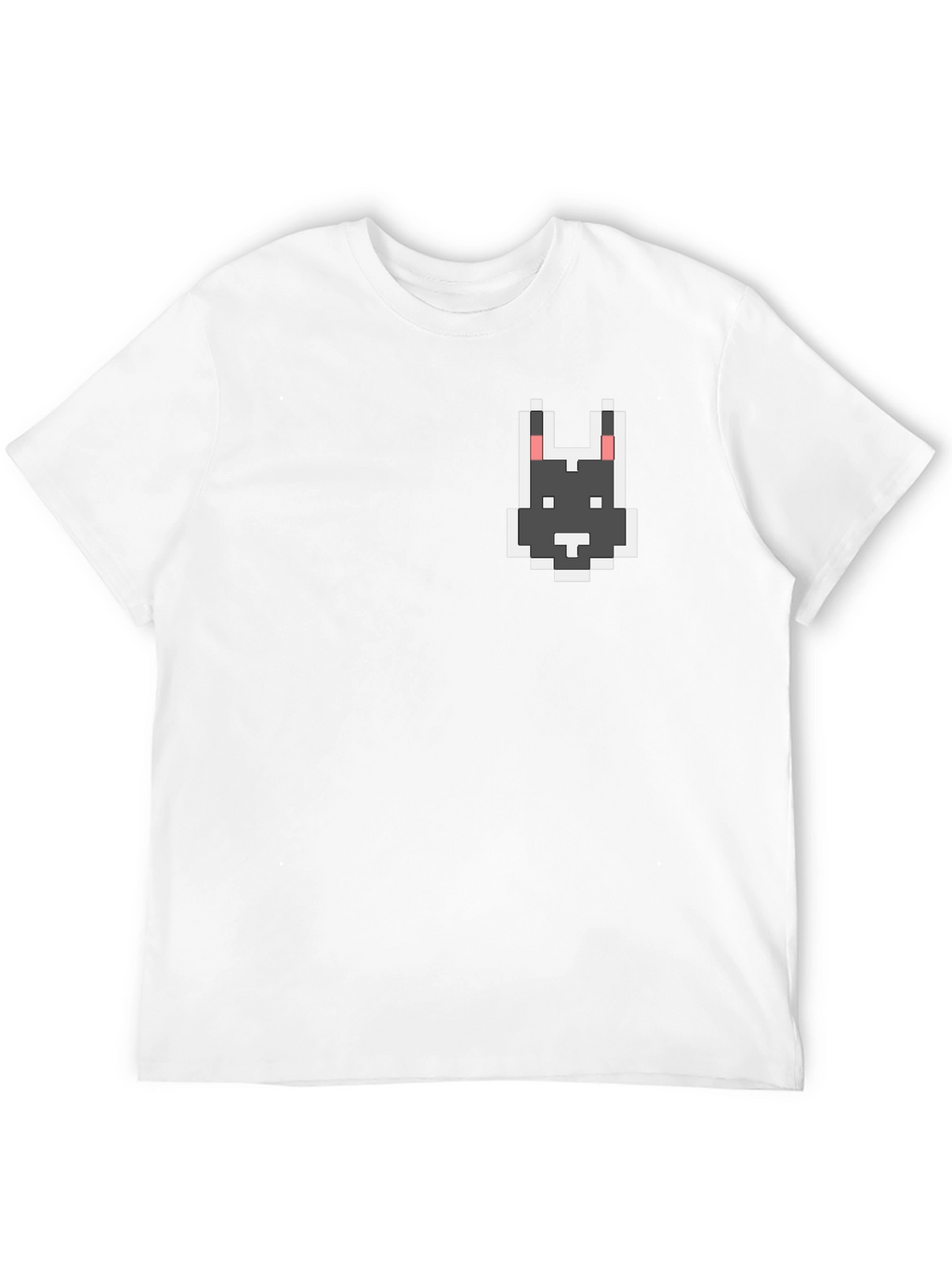 Pixel Art Dog T-Shirt - Black Crew Neck Tee