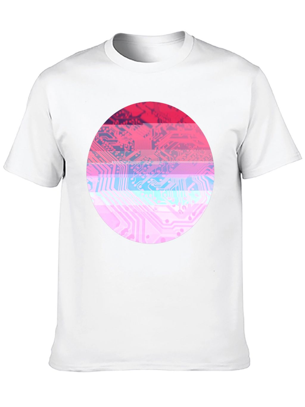 Circuit Board Circle Graphic Tee - Retro Style