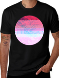 Circuit Board Circle Graphic Tee - Retro Style