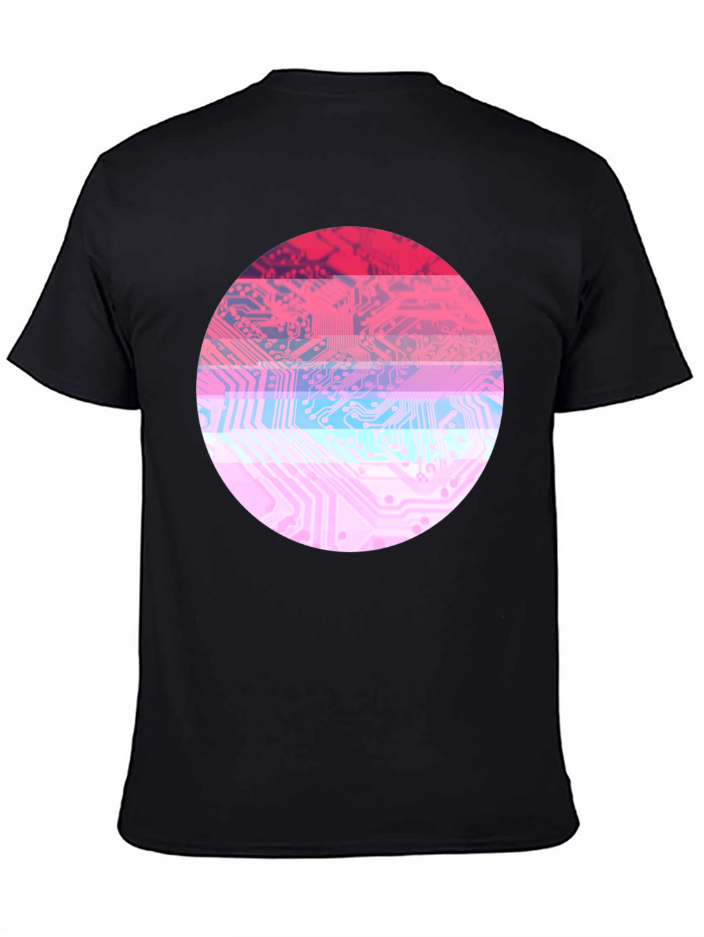 Circuit Board Circle Graphic Tee - Retro Style