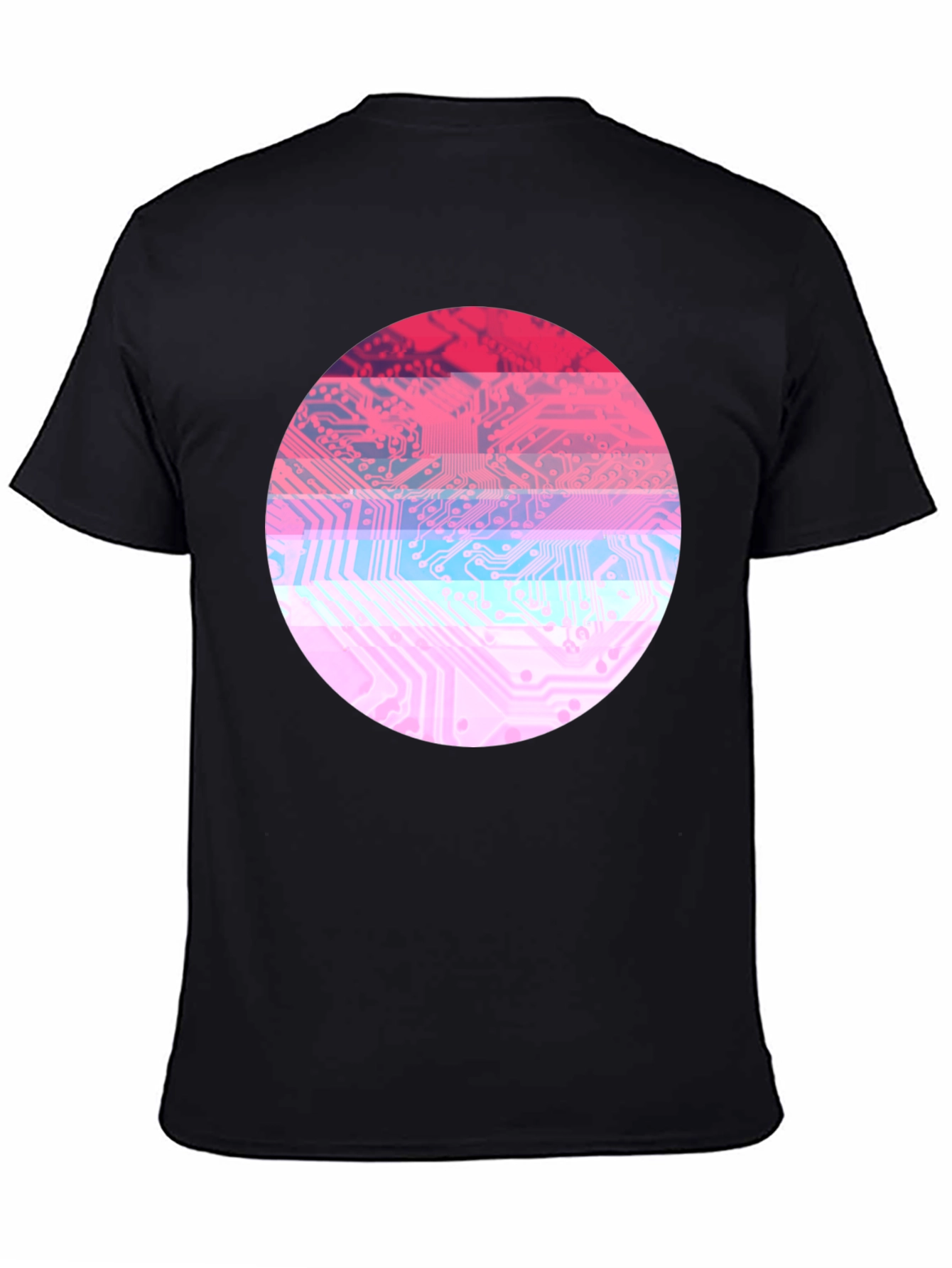Circuit Board Circle Graphic Tee - Retro Style