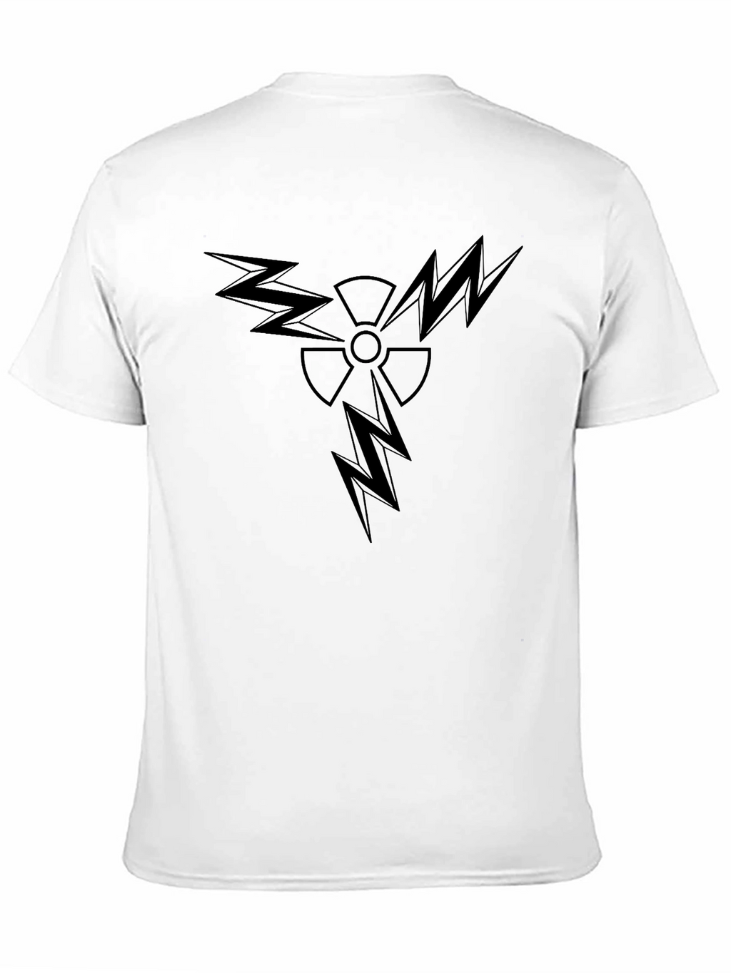 Edgy Black T-Shirt with Radiation Lightning Design