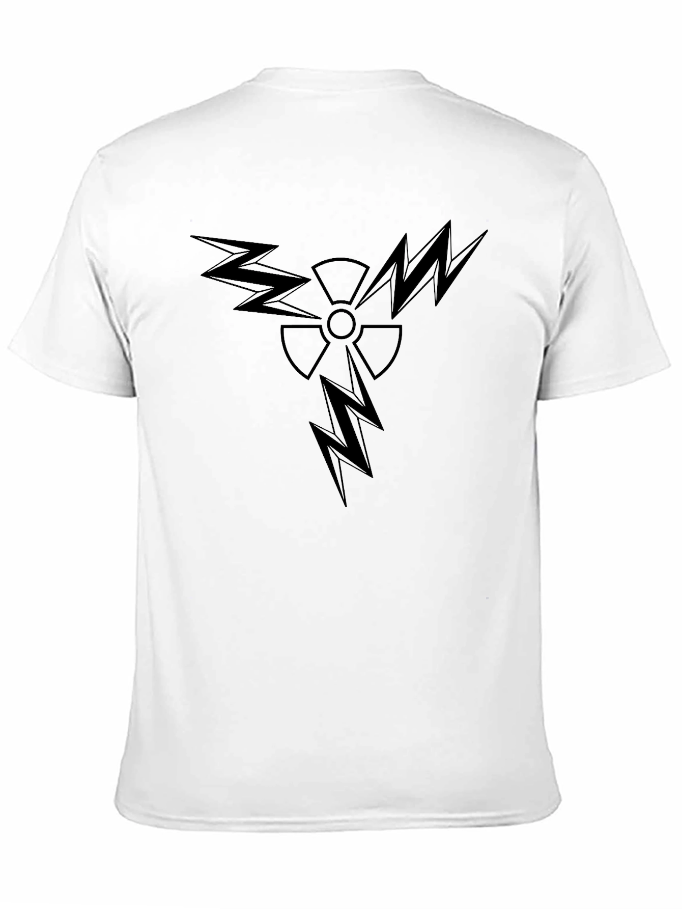 Edgy Black T-Shirt with Radiation Lightning Design