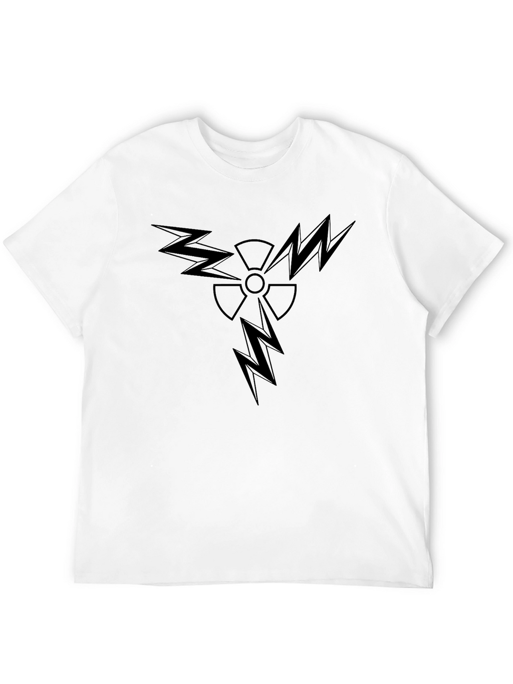 Edgy Black T-Shirt with Radiation Lightning Design