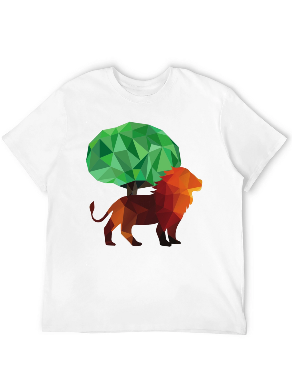 Abstract Lion & Tree Graphic T-Shirt - Unique Design