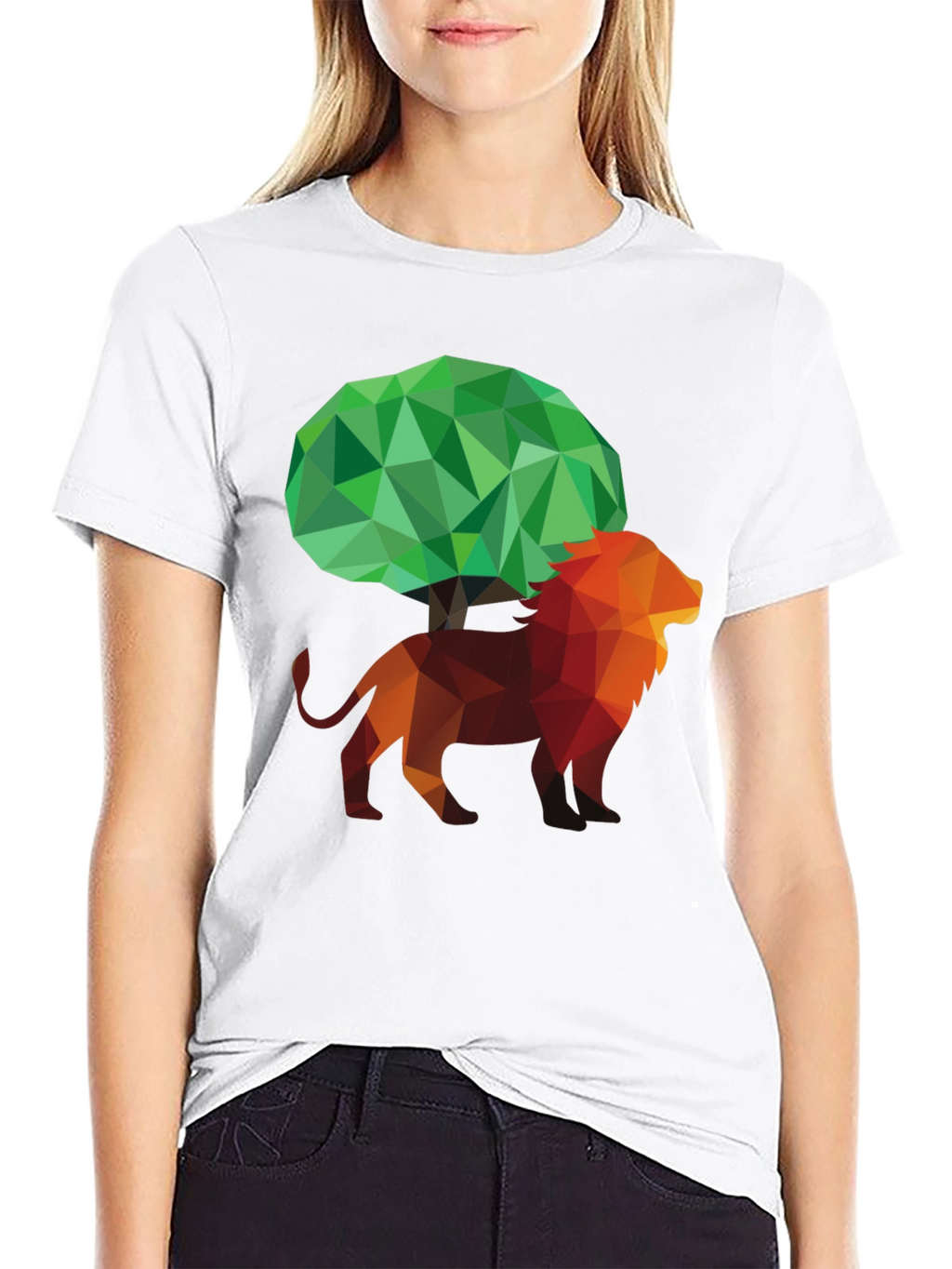 Abstract Lion & Tree Graphic T-Shirt - Unique Design