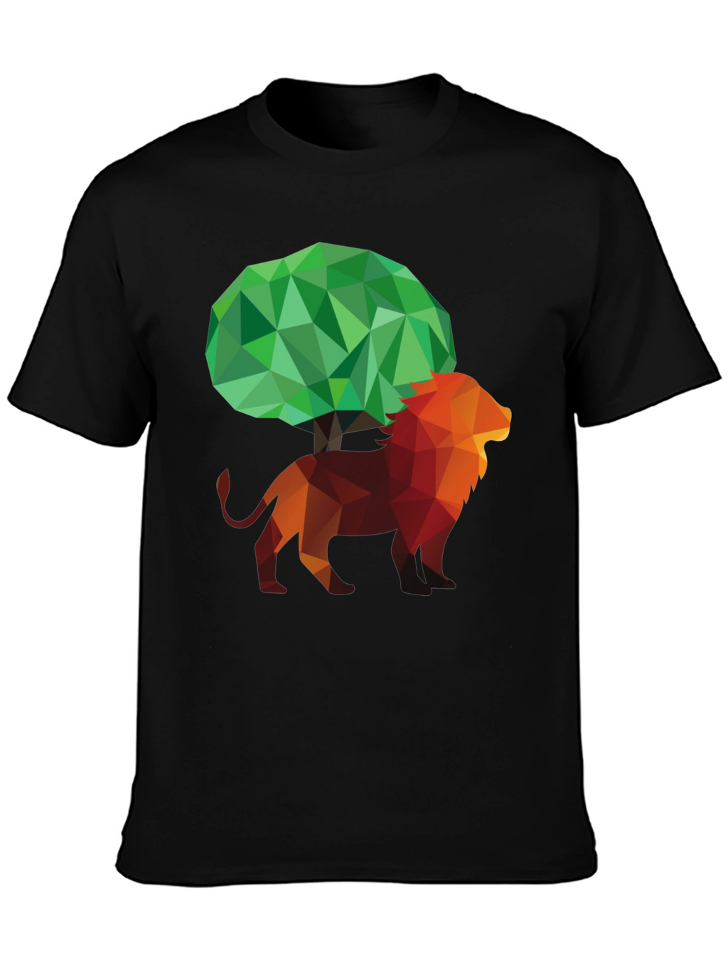 Abstract Lion & Tree Graphic T-Shirt - Unique Design