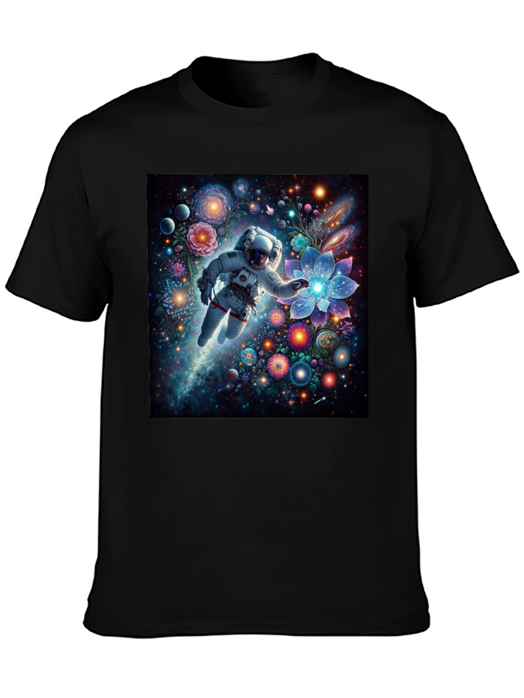 Astronaut Galaxy Floral T-Shirt - Unisex