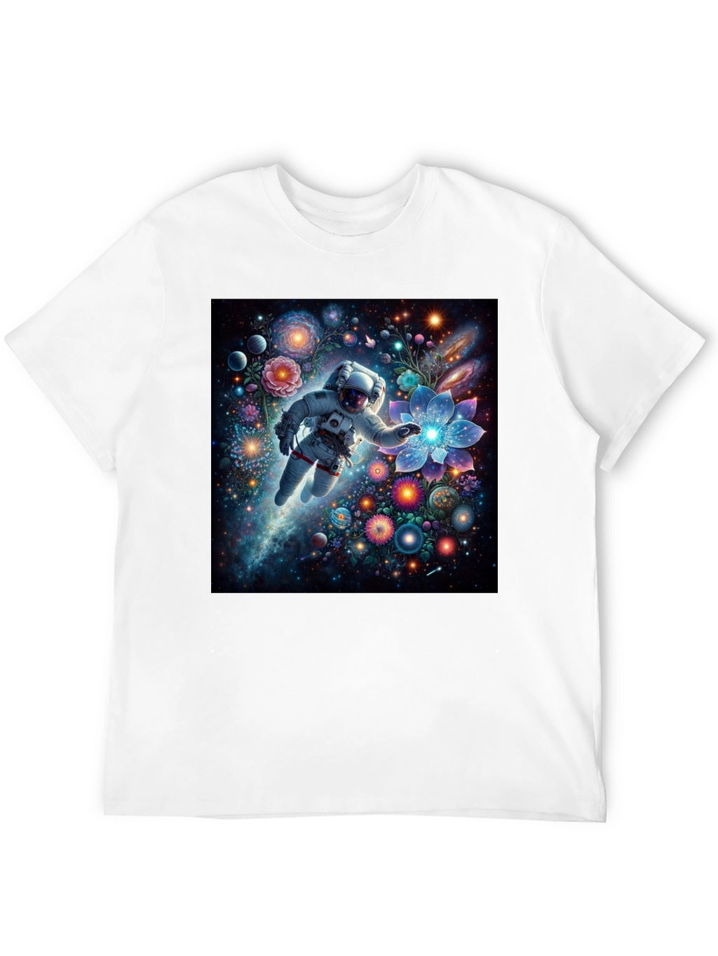 Astronaut Galaxy Floral T-Shirt - Unisex