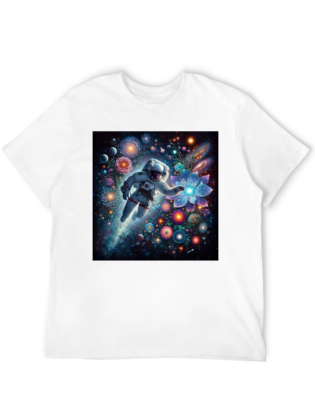 Astronaut Galaxy Floral T-Shirt - Unisex